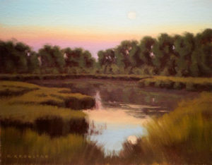 Moon Over Marsh by Richard Krogstad